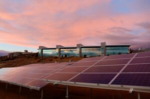 Solar panels at sunset 300x199 - Solar panels at sunset
