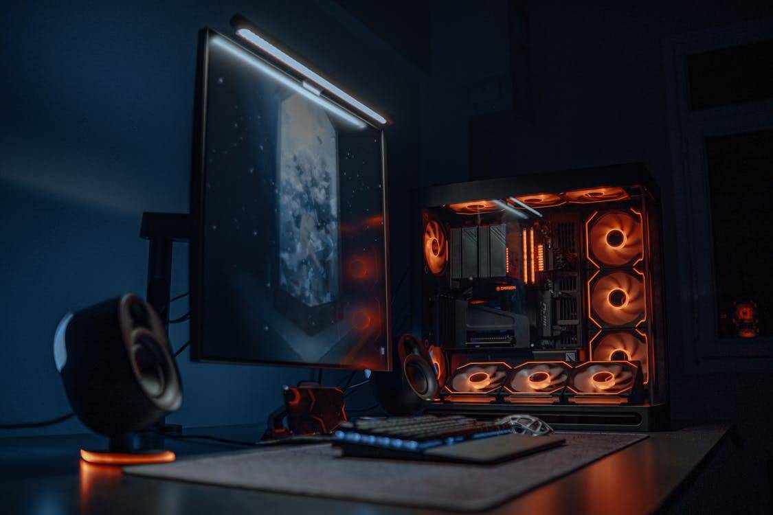 High tech gaming computer setup - Home