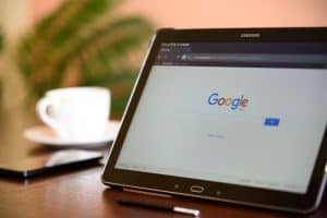 Samsung tablet on desk showing Google homepage 300x200 - Samsung tablet on desk showing Google homepage